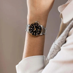 Tissot T120.210.21.051.00 Seastar 1000 Black Dial Silver Steel Strap Watch For Men Tissot