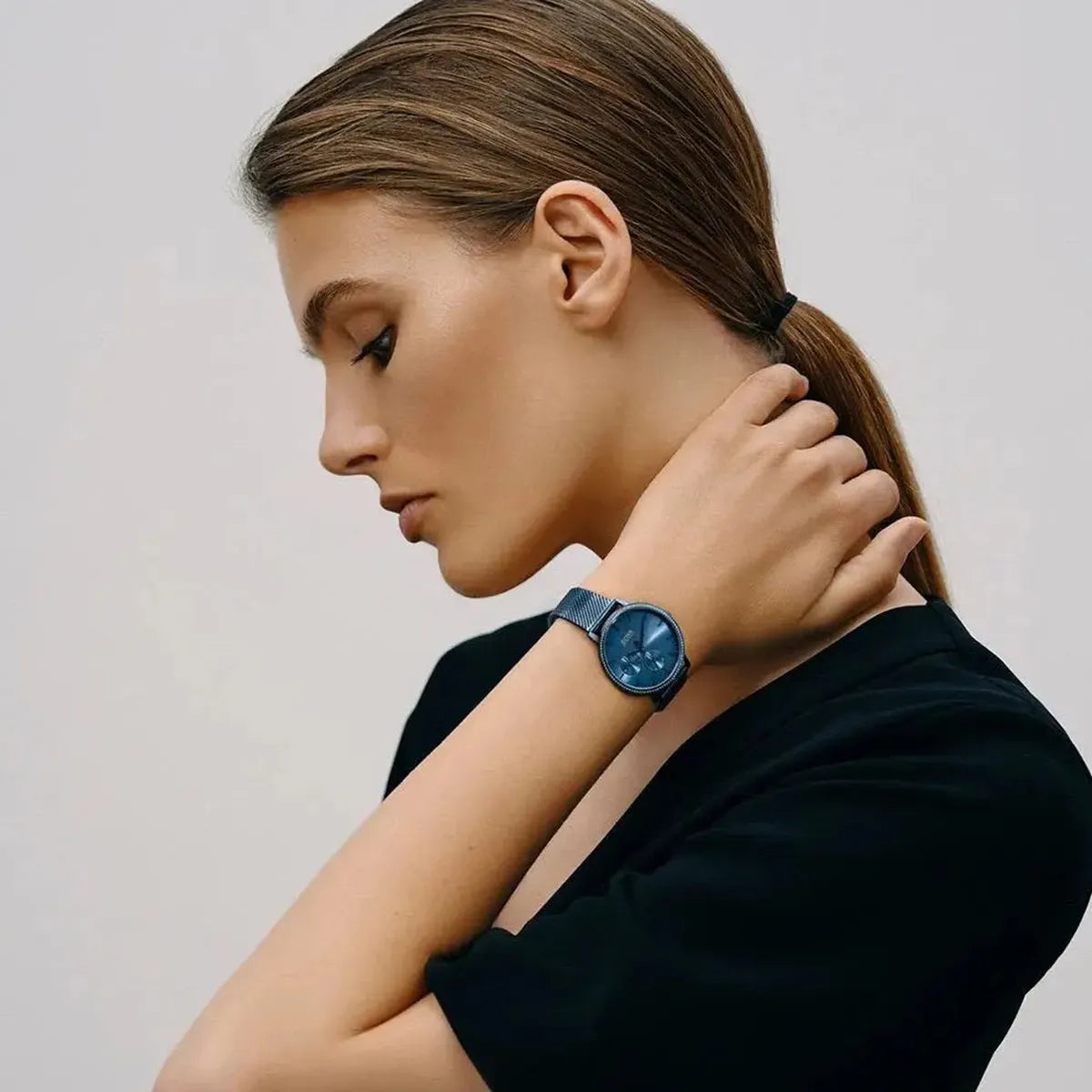 Hugo Boss 1502518 Infinity Blue Dial Blue Mesh Bracelet Watch for Women Hugo Boss