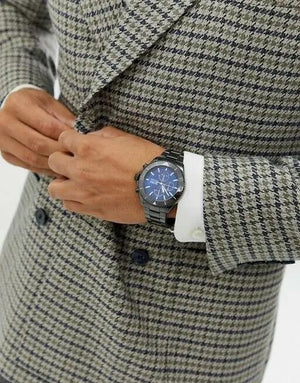 Hugo Boss 1513743 Ocean Edition Navy Blue Dial Black Steel Strap Watch for Men Hugo Boss