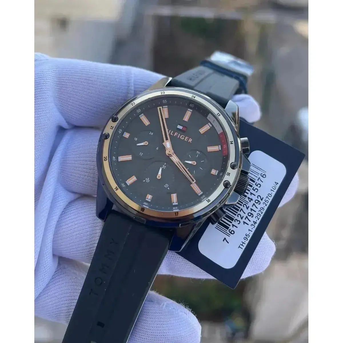 Tommy Hilfiger 1791792 Mason Black Dial Black Rubber Strap Watch for Men Tommy Hilfiger