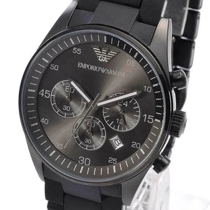 Emporio Armani AR5889 Sportivo Chronograph Black Dial Black Stainless Steel Watch For Men Emporio Armani