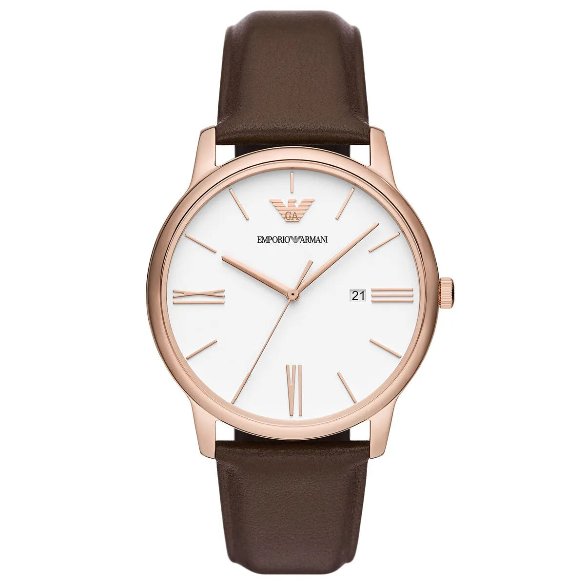 Emporio Armani AR11572 – Rose Gold Men’s Leather Strap Watch
