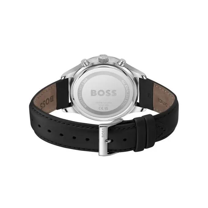 Hugo Boss 1514156 Avery Black Leather Belt Blue Dial Chronograph Men's Watch Hugo Boss
