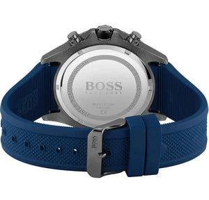Hugo Boss 1513821 Globetrotter Blue Dial Blue Silicone Strap Watch for Men Hugo Boss