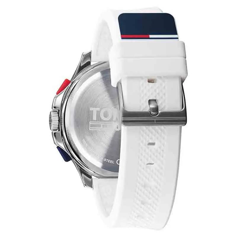 Tommy Hilfiger 1791764 Digital Silver Dial White Silicone Strap Watch For Men Tommy Hilfiger