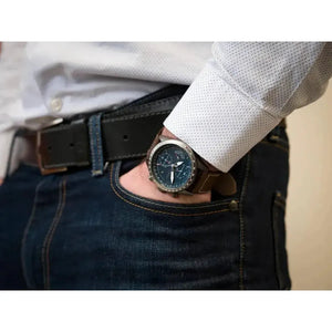 Hugo Boss 1513852 Pilot Edition Blue Dial Brown Leather Strap Watch for Men Hugo Boss