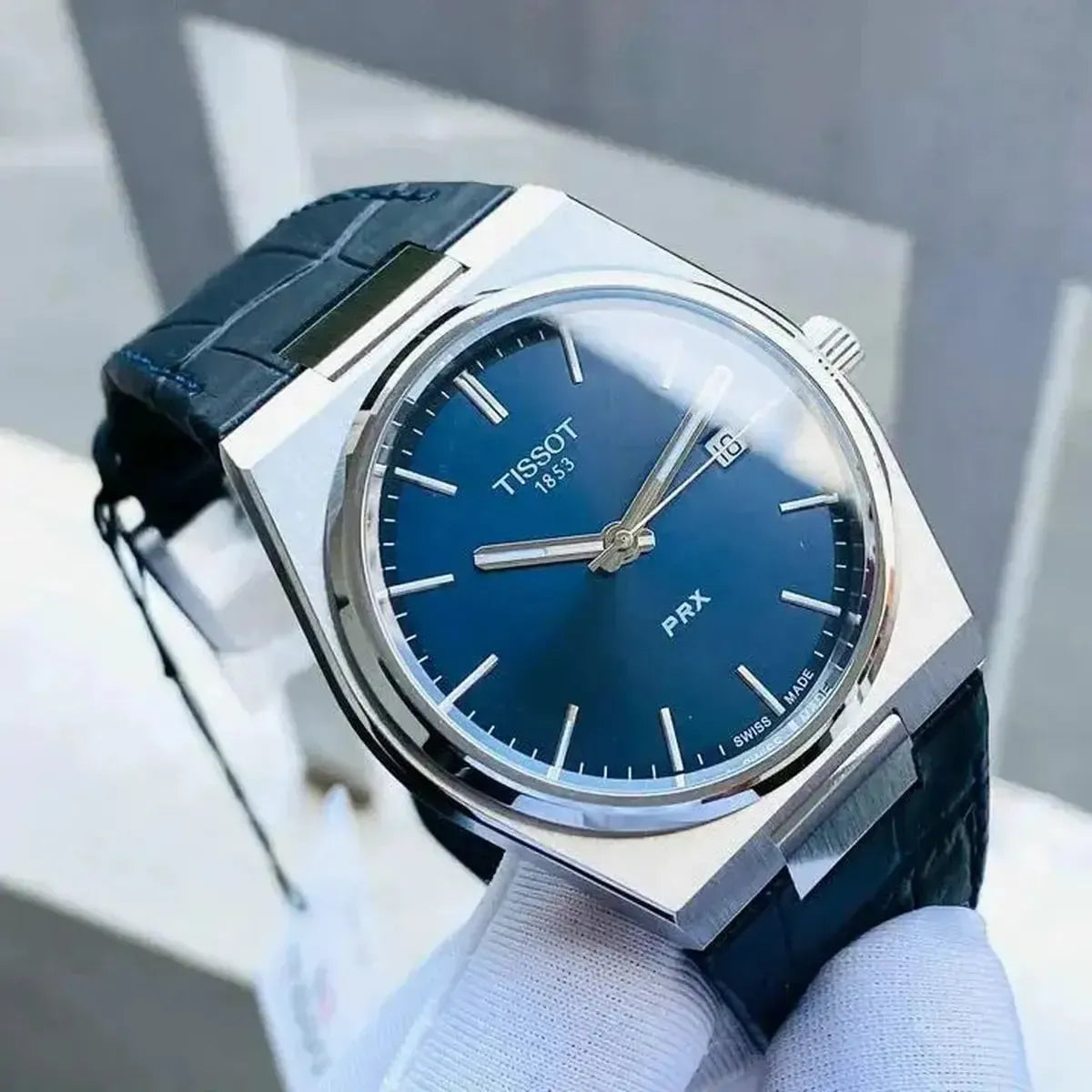 Tissot T137.410.16.041.00 PRX Blue Dial Blue Leather Strap Watch for Men Tissot