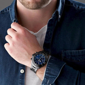 Hugo Boss 1513743 Ocean Edition Navy Blue Dial Black Steel Strap Watch for Men Hugo Boss