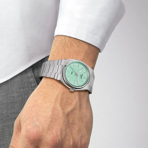 Tissot T137.410.11.091.01 PRX Quartz Light Green Dial Silver Steel Strap Watch for Men Tissot