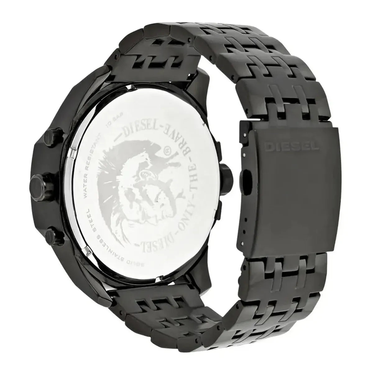 Diesel DZ7373 Uber Chief Chronograph Red Dial Black Steel Strap Watch For Men Diesel