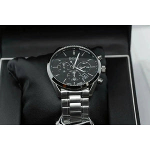 Hugo Boss 1513871 Champion Black Dial Silver Steel Strap Watch for Men Hugo Boss
