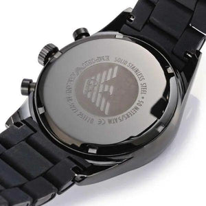 Emporio Armani AR5921 Sportivo Chronograph Blue Dial Black Strap Watch For Men Emporio Armani