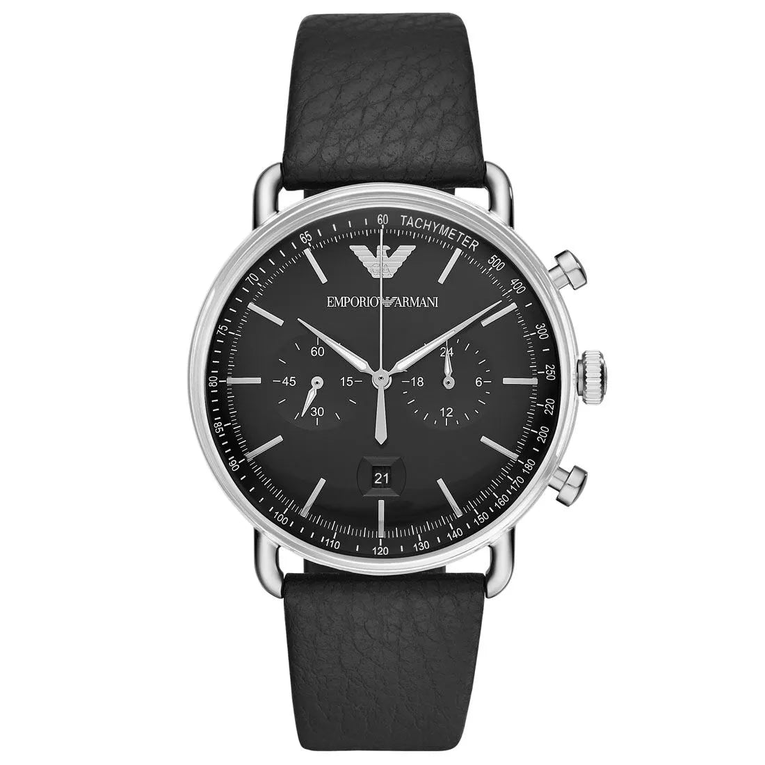 Emporio Armani AR11143 – Black Leather Men’s Chronograph 43 mm