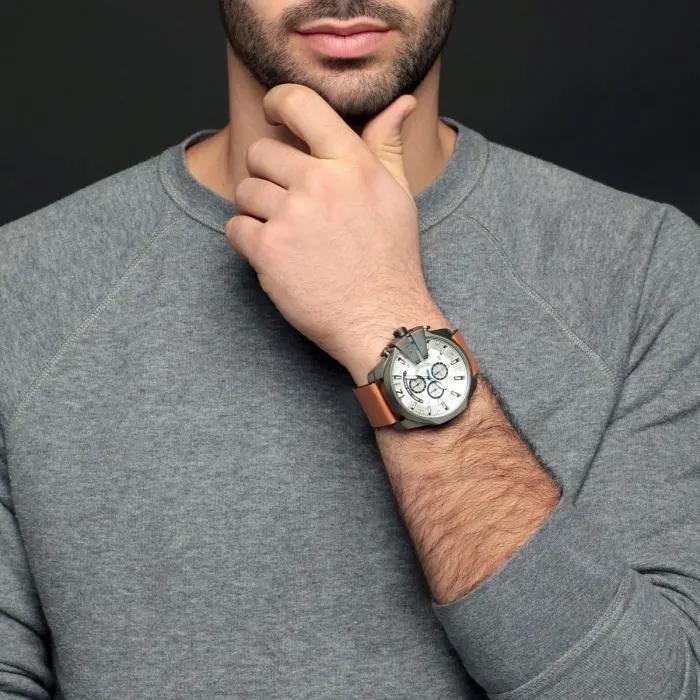 Diesel DZ4500 Mega Chief Chronograph Black Dial Black Nylon Strap Watch For Men Diesel