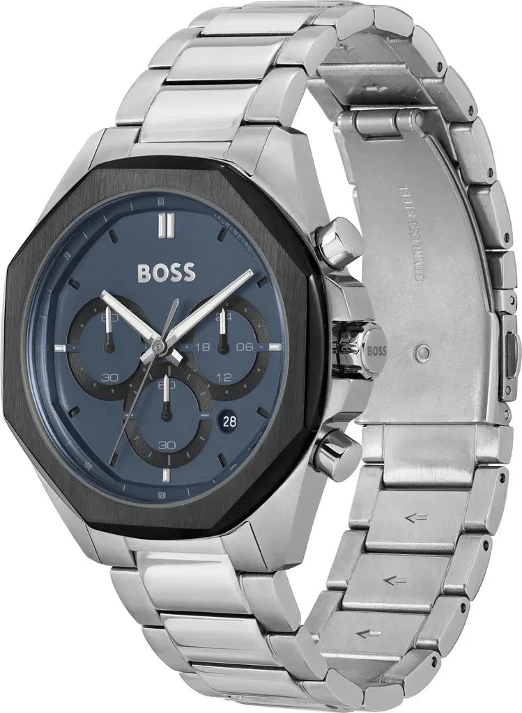 Hugo Boss 1514015 Cloud Chronograph Blue Dial Silver Steel Strap Watch For Men Hugo Boss