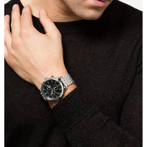 Hugo Boss 1513652 Companion Black Dial Silver Steel Strap Watch for Men Hugo Boss