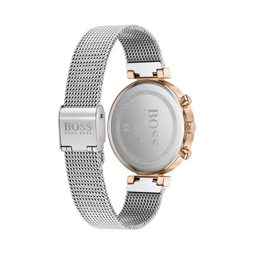 Hugo Boss 1502551 Flawless Silver Dial Silver Mesh Bracelet Watch for Women Hugo Boss
