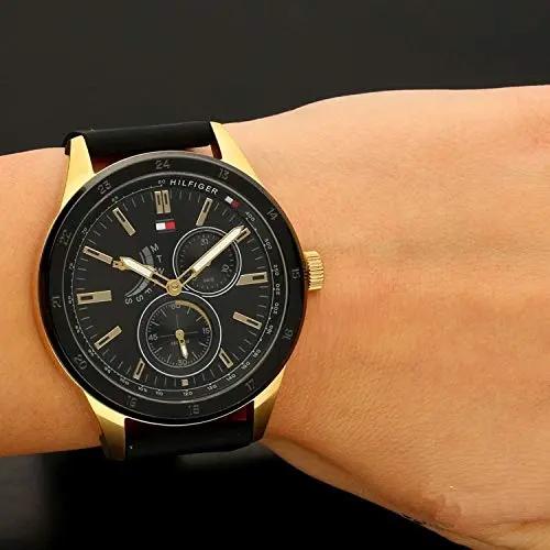 Tommy Hilfiger 1791636 Austin Black Dial Black Rubber Strap Watch for Men Tommy Hilfiger