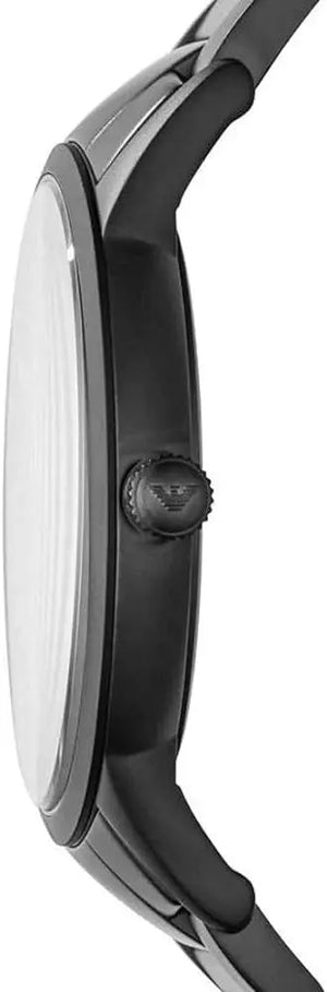 Emporio Armani AR11079 Renato Quartz Black Dial Black Steel Strap Watch For Men Emporio Armani