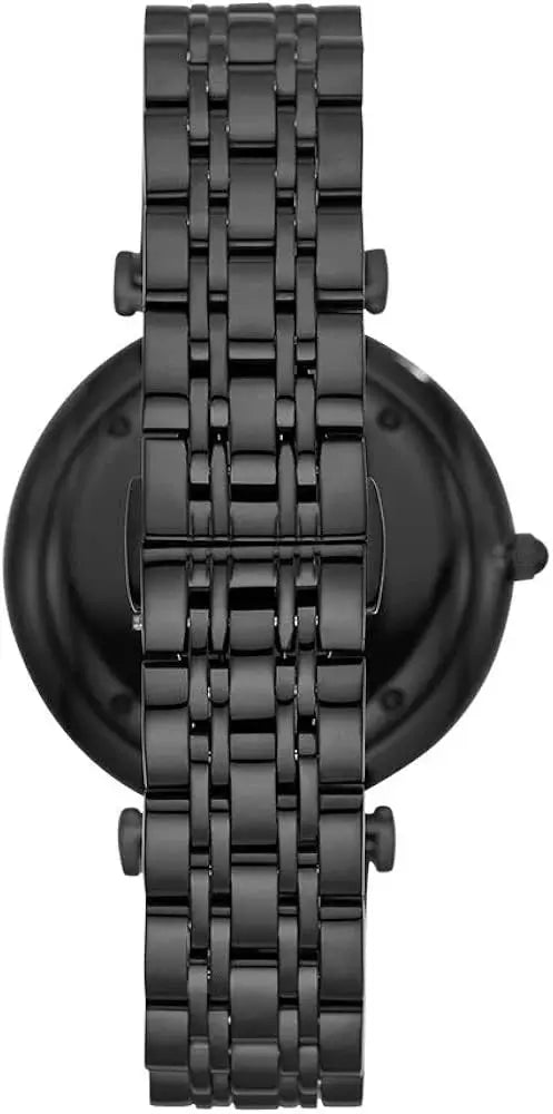 Emporio Armani AR11299 Gianni T Bar Analog Black Dial Black Steel Strap Watch For Men Emporio Armani