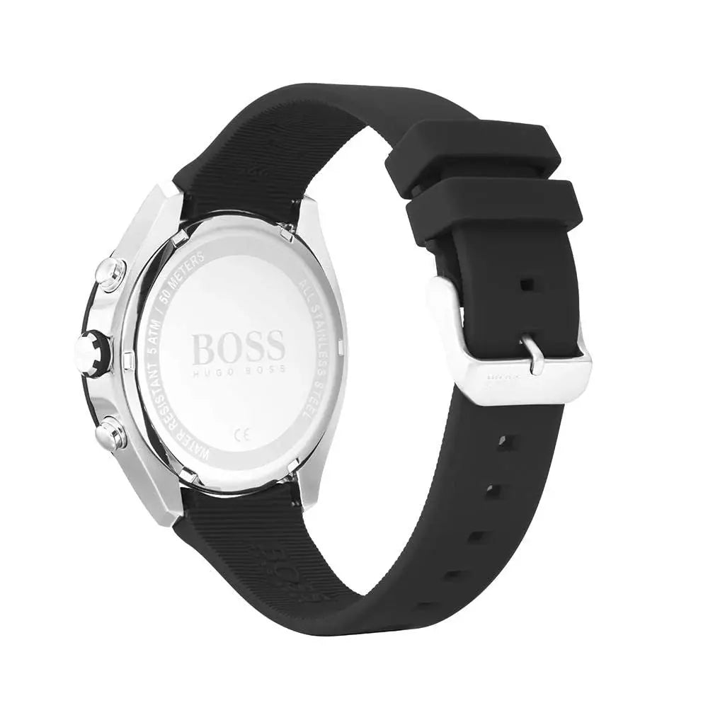 Hugo Boss 1513953 Volane Grey Dial Black Silicone Strap Watch for Men Hugo Boss