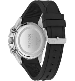Hugo Boss 1513912 Admiral Black Dial Black Silicone Strap Watch for Men Hugo Boss