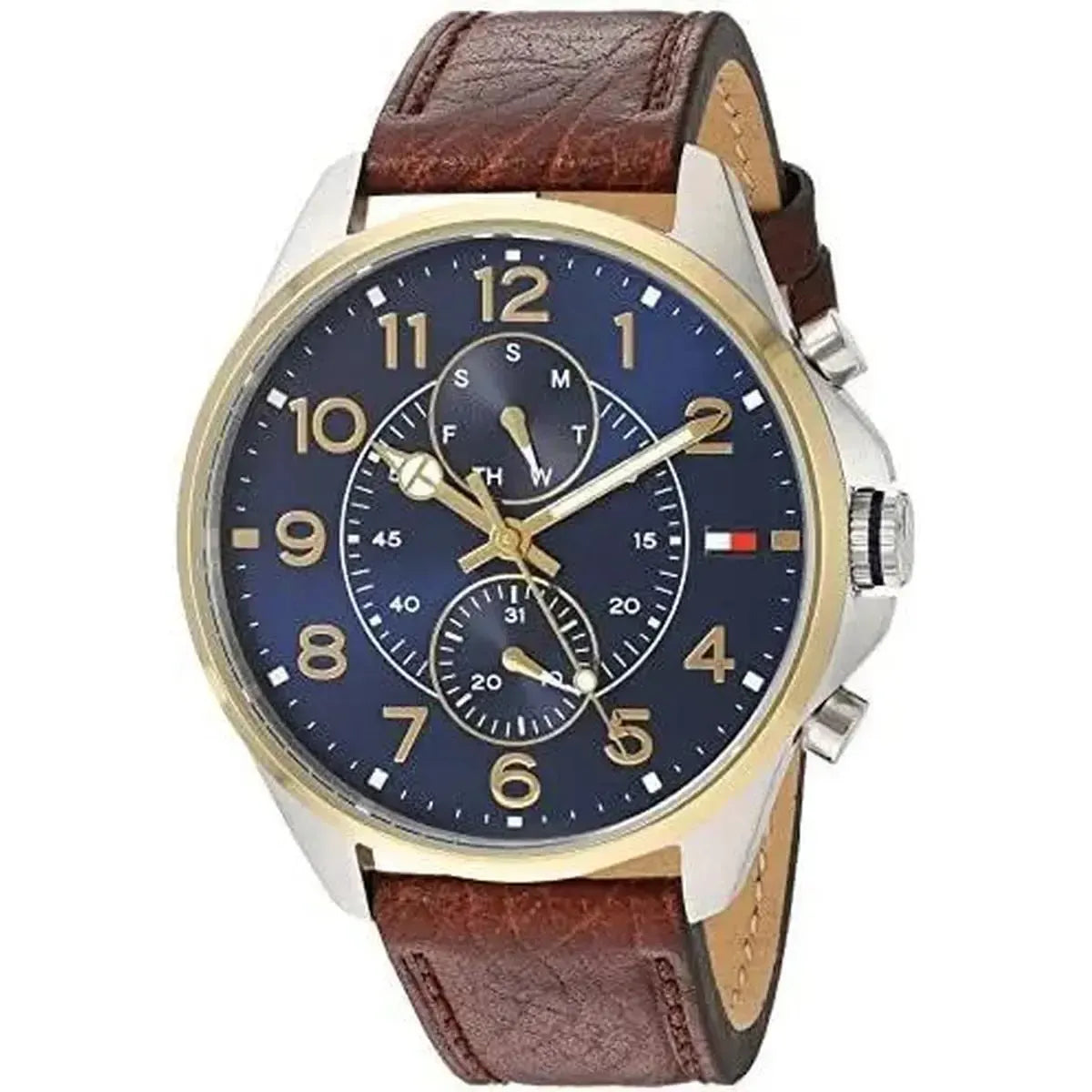 Tommy Hilfiger 1791275 Dean Multifunctional Blue Dial Brown Leather Strap Watch for Men Tommy Hilfiger