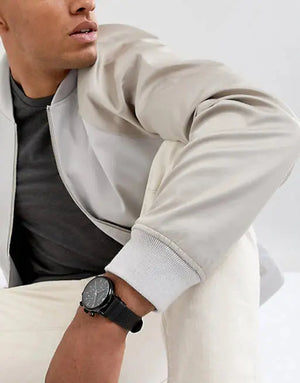 Emporio Armani AR1737 Luigi Chronograph Black Dial Black Leather Strap Watch For Men Emporio Armani