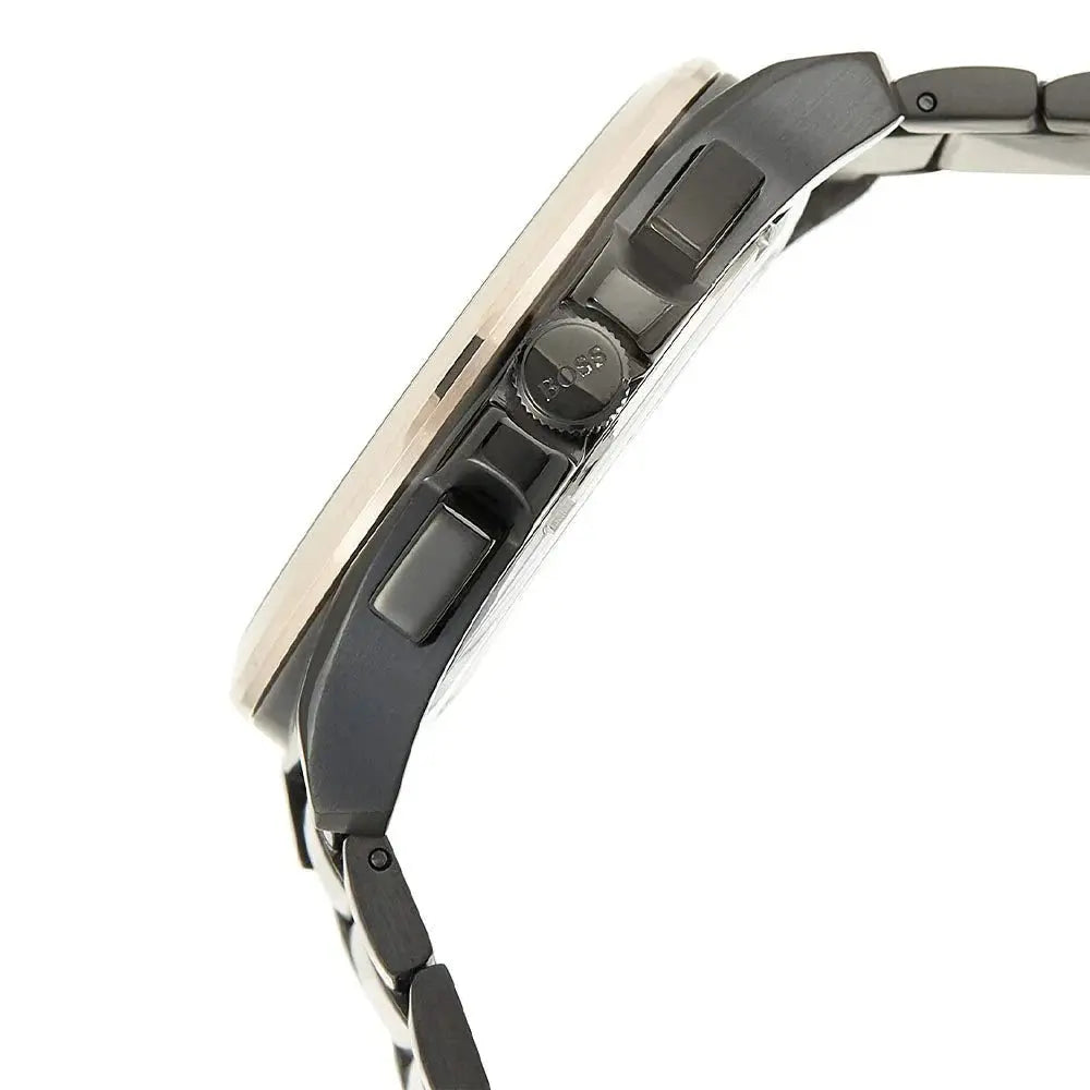 Hugo Boss 1513885 Grandmaster Black Dial Black Steel Strap Watch for Men Hugo Boss