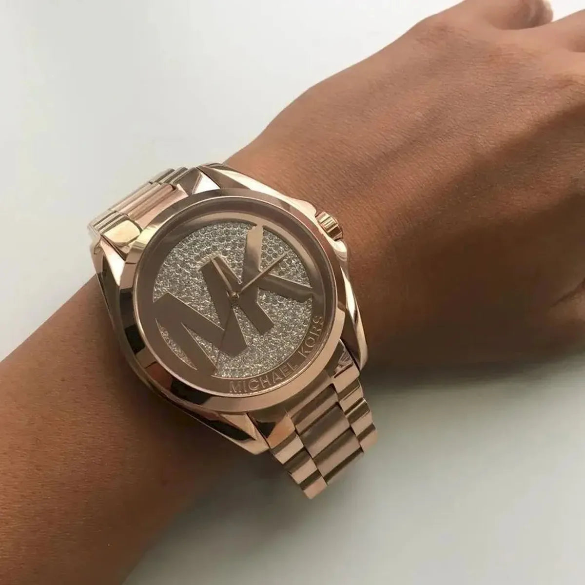 Michael Kors MK6437 Bradshaw Rose Gold Dial Rose Gold Steel Strap Watch for Women Michael Kros