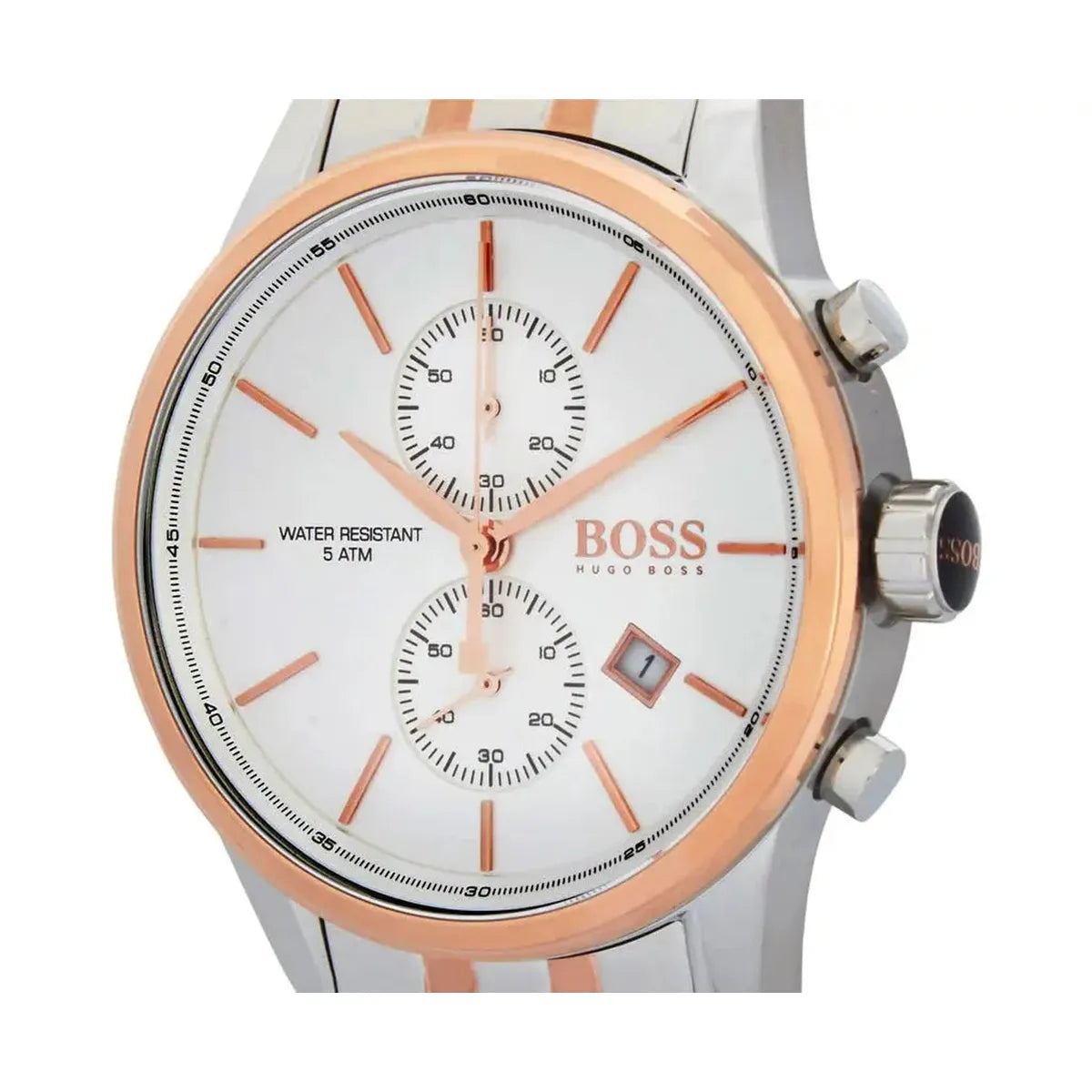 Hugo Boss 1513385 Jet Silver Dial Two Tone Steel Strap Watch for Men Hugo Boss