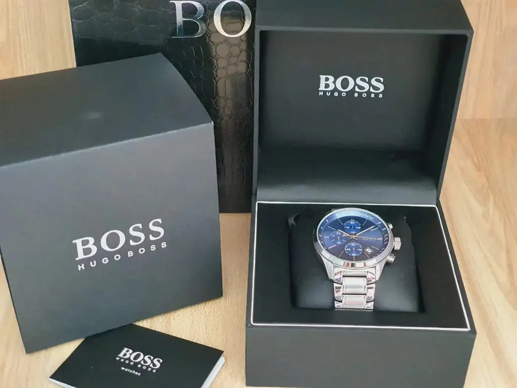 Hugo Boss 1513755 Hero Sport Blue Dial Silver Steel Strap Watch for Men Hugo Boss