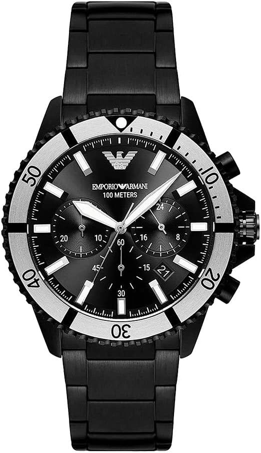 Emporio Armani AR80050 – Black Steel Men’s Chronograph 43 mm