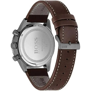 Hugo Boss 1513852 Pilot Edition Blue Dial Brown Leather Strap Watch for Men Hugo Boss