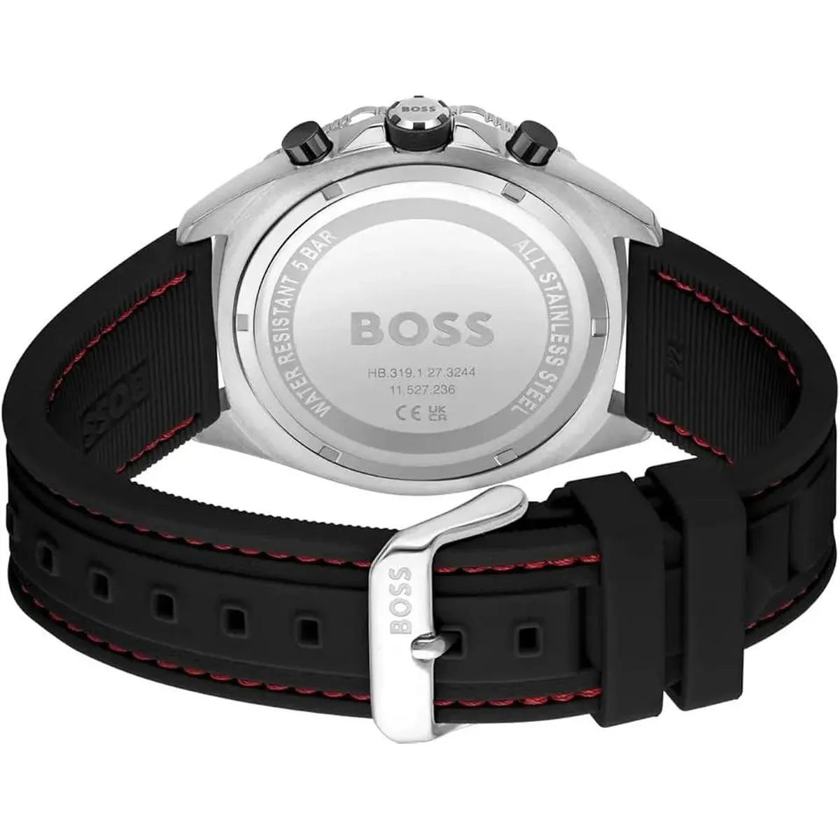 Hugo Boss 1513969 Chronograph Quartz Watch for Men with Black Silicone Bracelet Hugo Boss