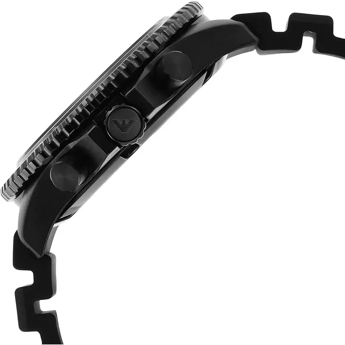 Emporio Armani AR11463 Diver Chronograph Quartz Green Dial Black Silicon Strap Watch For Men Emporio Armani