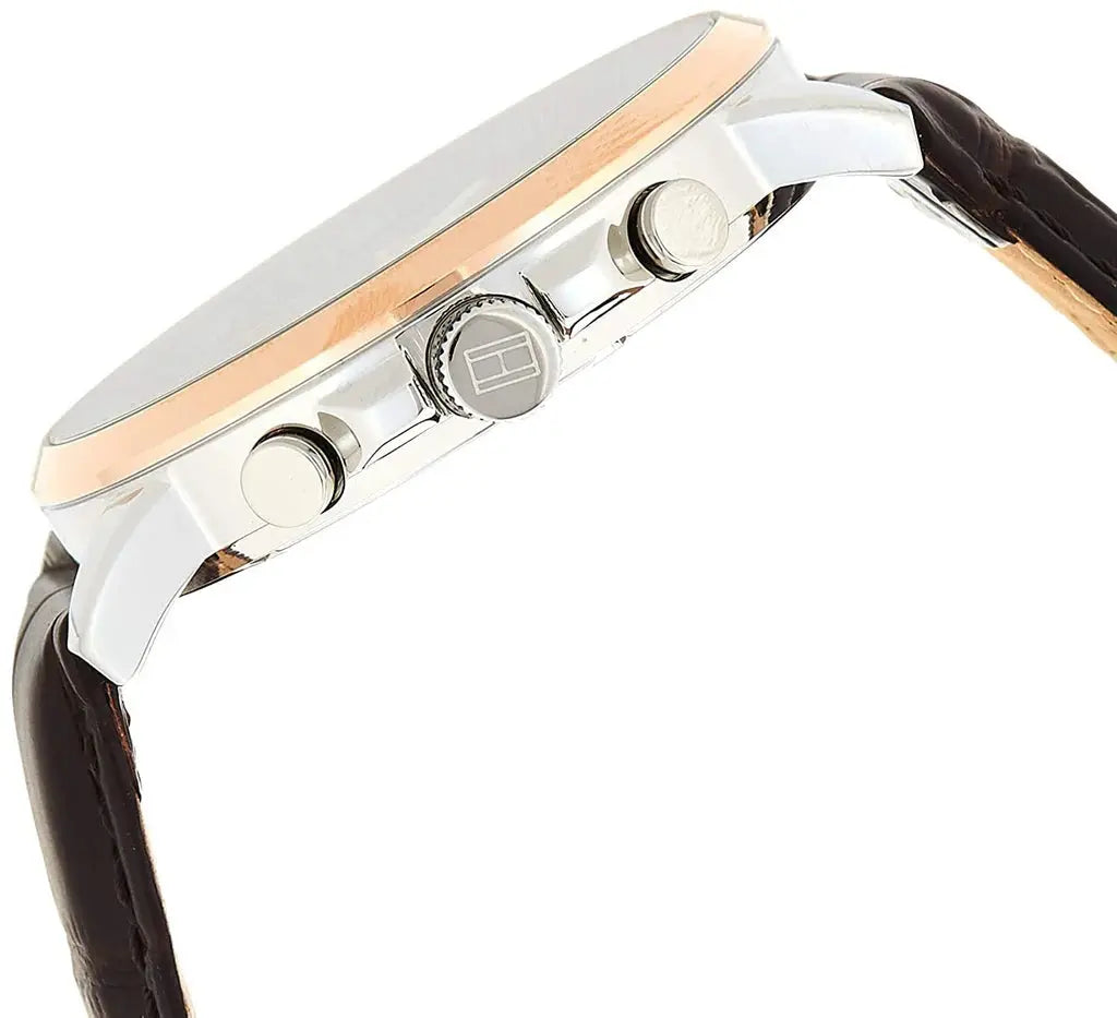 Tommy Hilfiger 1791290 Keagan Chronograph Blue Dial Brown Leather Strap Watch for Men Tommy Hilfiger