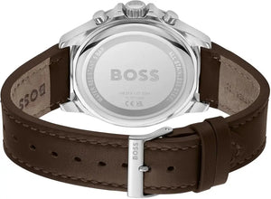 Hugo Boss 1514098 Troper Chronograph Green Dial Brown Leather Strap Watch For Men Hugo Boss