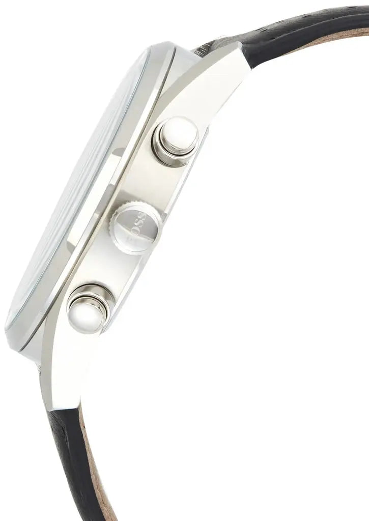 Hugo Boss 1513816 Champion Black Dial Black Leather Strap Watch for Men Hugo Boss