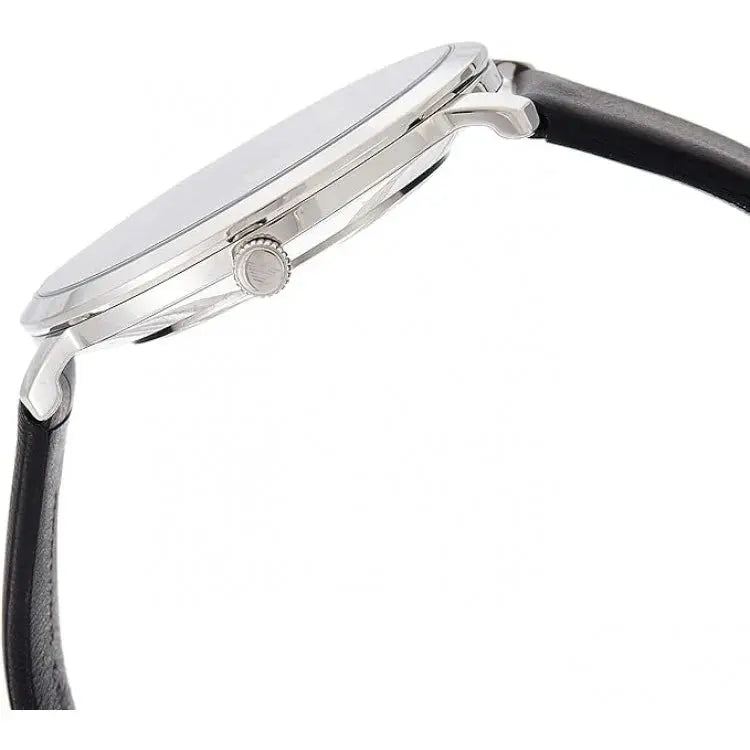 Emporio Armani AR11162 Modern Slim Quartz Grey Dial Black Leather Strap Watch For Men Emporio Armani