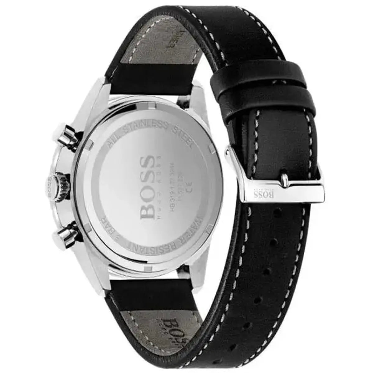 Hugo Boss 1513853 Pilot Edition Black Dial Black Leather Strap Watch for Men Hugo Boss