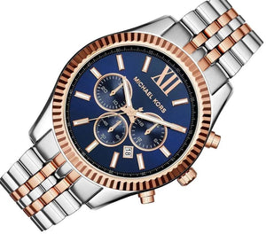 Michael Kors MK8412 Lexington Blue Dial Two Tone Steel Strap Watch for Men Michael Kros