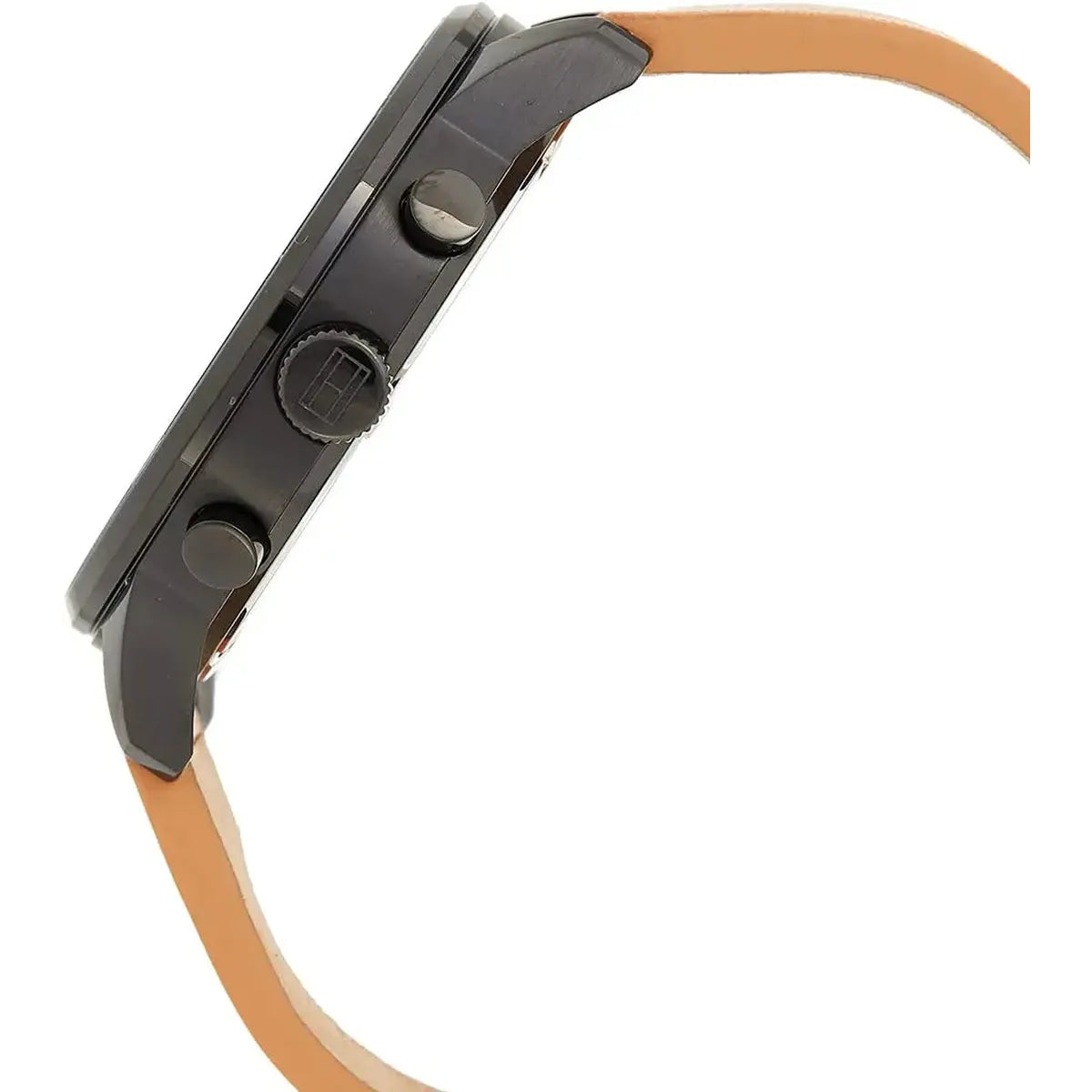 Tommy Hilfiger 1791486 James Quartz Black Dial Brown Leather Strap Watch For Men Tommy Hilfiger