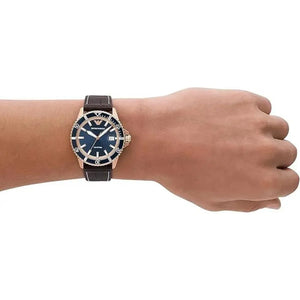 Emporio Armani AR11556 Men Analog Quartz Watch with Pro-Planet Leather Strap Emporio Armani