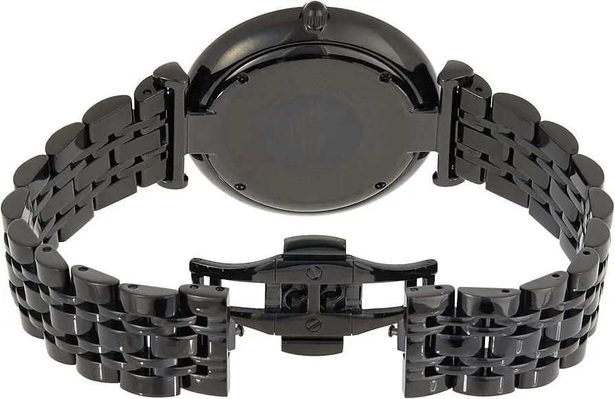 Emporio Armani AR11299 Gianni T Bar Analog Black Dial Black Steel Strap Watch For Men Emporio Armani