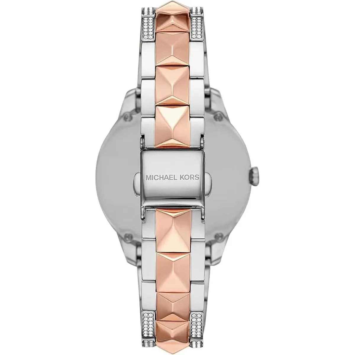 Michael Kors MK6716 Runway Mercer Crystals Silver Dial Two Tone Steel Strap Watch For Women Michael Kros