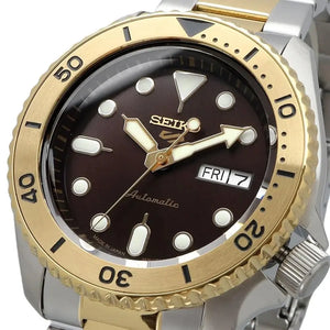 Seiko SRPK24 5 Sports Automatic Brown Dial Two Tone Steel Men’s Watch Seiko