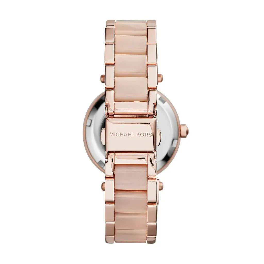 Michael Kors MK6110 Parker Pink Dial Two Tone Steel Strap Watch for Women Michael Kros