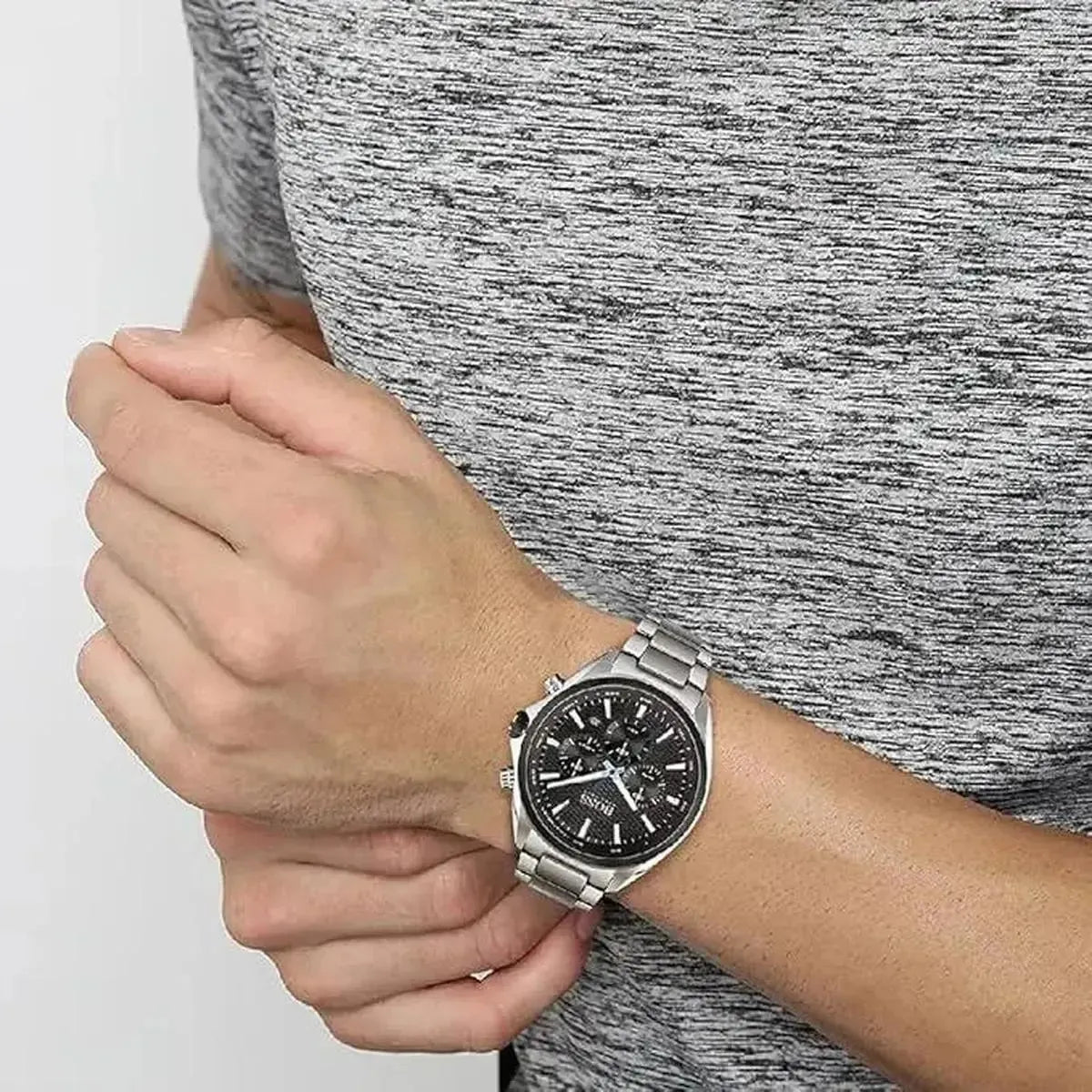 Hugo Boss 1513857 Chronograph Quartz Watch for Men with Silver Stainless Steel Bracelet Hugo Boss