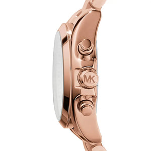 Michael Kors MK5799 Bradshaw Chronograph Rose Gold Dial Rose Gold Steel Strap Watch for Women Michael Kros